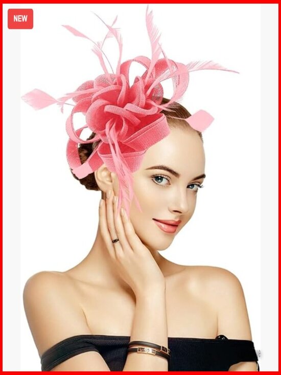 Floral Feather Fascinator Hat Derby Headband Clip Women\'s Tea Party Wedding